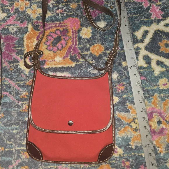 Dooney & Bourke Red and Brown Crossbody Bag Saddle Bag - Picture 1 of 9